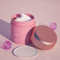 Set Cosmétique Vide pour Soins Corporels, Flacon de Lotion Airless Rose Rond Recyclé, Avec Logo Personnalisé, Emballage Frosted pour Peau