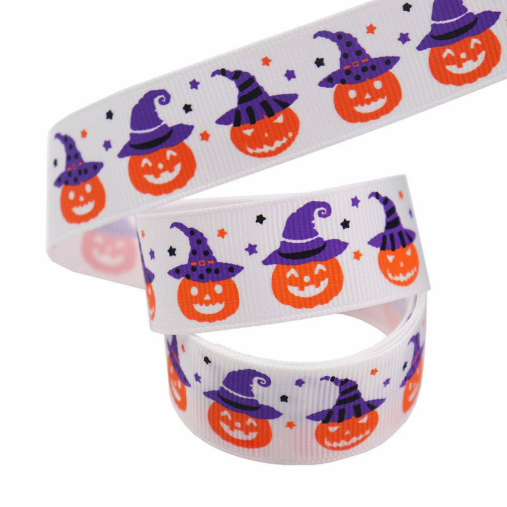 Sombrero de bruja de calabaza-Blanco-2,2 cm * 10 yardas