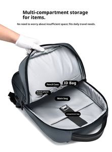 Sac à dos unisexe multifonctionnel et étanche en tissu Oxford avec fermeture éclair, chargement USB, antivol, pour ordinateur portable, idéal pour le bureau et les affaires, au design géométrique et durable. - Product Image 5