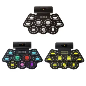 Wholesale Electronic Drum Set Portable Silicon Pad Roll Up Drum Kit