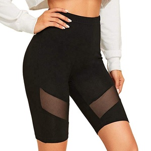 Pantalones Cortos de Ciclismo para Mujer, Cintura Media, Color Negro con Ribete Verde Neón, Poliéster Impermeable, Cierre de Cremallera, 140g, Secado Rápido, Transpirables, Corte Regular - Product Image 6