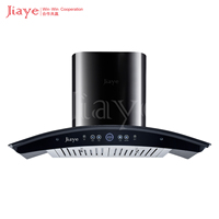 Penghisap Asap Dapur 60/90cm Model Tempel Dinding Dengan Kaca Melengkung, Kontrol Sentuh, dan Casing Stainless Steel