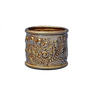 Anneau de serviette moderne en laiton, design ajouré, finition dorée, accessoire de décoration de table, vaisselle de mariage, utilisation pour restaurants et hôtels - Product Image 2
