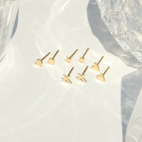 925 Sterling Silver 18K Emas Disepuh Perhiasan Salib Mata Jahat Bintang Semanggi Bulan Kembang Api Bar Bunga Jantung Anting untuk Wanita
