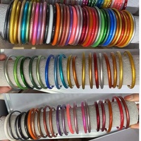 Nouvel Arrivage Bracelet Jonc Bouddhiste Fait Main en Feuille d'Or Remplie, Coloré et Brillant Effet Gelée