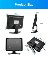 Monitor LCD TFT de Matriz Activa Cuadrada de 17 Pulgadas 4:3, Panel AU, VGA, HDMI, BNC, AV, USB, Pantalla Industrial Táctil Capacitiva Opcional