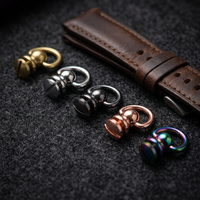 Anneau en D rotatif en laiton massif en forme de 8 avec vis de fixation pour collier d'animal, sangle, cuir, quincaillerie de bricolage