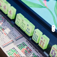 Ensemble de Mahjong Américain de Luxe en Acrylique Radiant Matcha Pearl Garden, Finition Polie à la Main, Haute Qualité, pour 4 Joueurs, Coffret Cadeau