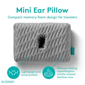 耳穴枕 | 耳の痛みのための耳の穴が付いている旅行に優しい低反発枕、快適なサイドスリーピングP