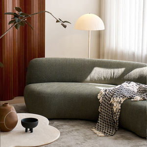 باغو الرجعية عبر القمر قاعة النسيج المنحني ، مصمم حديث أجنبي مقطعي مع ملء الإسفنج للاستخدام في الشقة - Product Image 3