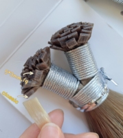 Extensions de cheveux en kératine à pointe plate MiniFlat 1g/mèche 100% cheveux humains Remy