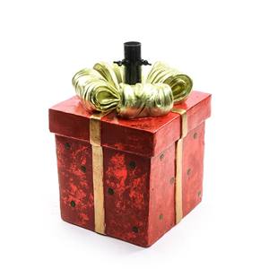 BASE PER PACCHETTO REGALO A FORMA DI ALBERO IN POLIRESINA 28.5CX27.7 H.41.5CM ROSSA CON DECORAZIONE - Product Image 1