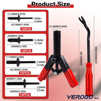 VEROGO 42 Pcs Set Alat Rivet Plastik dengan Rivet dan Alat Pelepas untuk Pengikat Trim Panel Pintu Mobil