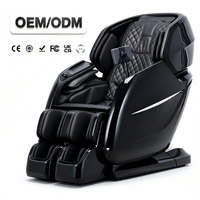 Fauteuil de massage électrique Shiatsu à pétrissage et roulement, inclinable, avec séparation des jambes, en cuir PU doux pour la peau