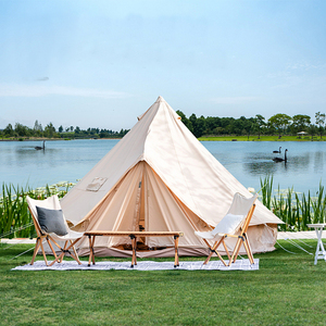 Tenda Yurt da Esterno Impermeabile, Tenda <span class=keywords><strong>Tepee</strong></span> di Lusso Facile da Montare per Campeggio Familiare, Tenda in Tela Glamping con Tettoia per Stufa - Product Image 2