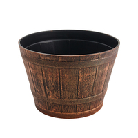 Pot de fleur léger de jardinière en plastique de grain de bois pour l'intérieur extérieur