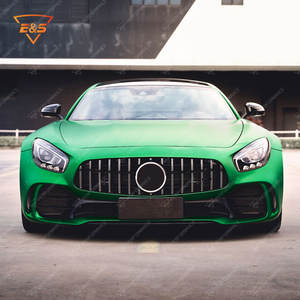 Para <span class=keywords><strong>Mercedes</strong></span> Benz <span class=keywords><strong>GT</strong></span> GTC GTS Kit de cuerpo ancho PP + fibra de carbono seca actualización GTR estilo parachoques trasero delantero alerón escape recortes nuevo - Product Image 2