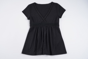 Blusa de Encaje con Parches Transpirables, Cuello en V, Manga Larga, para Mujer, Estilo Dulce y Lindo Y2K, Estilo Fairycore, Atuendo de Verano para Adolescentes - Product Image 2