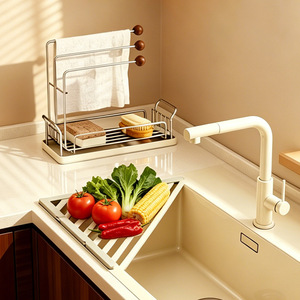 Folding Sink Drain Rack L Size Square Shape Dish Drying Storage Kitchen Sink Rack - Product Image 4