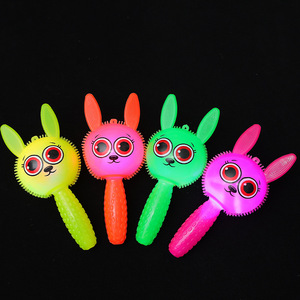 <b>Rabbit</b> Glow Stick Squeeze Toy With Whistle Flashing Handle Led <b>Light</b> Up Plastic Fidget Toy For Kids Age 2 4 Years Unisex - Product Image 1