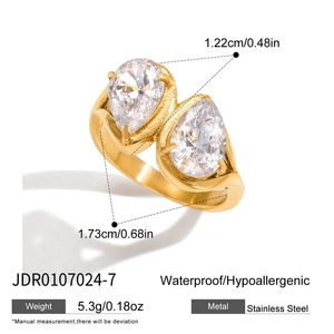 Anillo de Acero de Titanio con Circonita, Joyería de Lujo y Alta Gama que No se Destiñe, un Accesorio Inoxidable para Mujer, Transfronterizo - Product Image 6