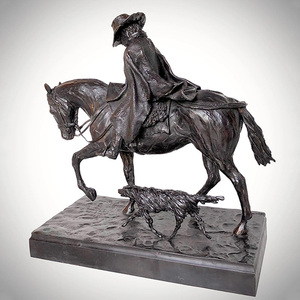 <span class=keywords><strong>Sculpture</strong></span> équestre et de loup en bronze, ornements de table religieux avec taille personnalisable - Product Image 3