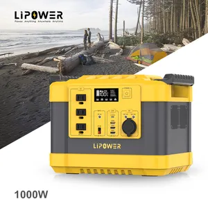 Lipower 1000W super fast charging Lifepo4 battery with AC outlet portable power station for RV travelling