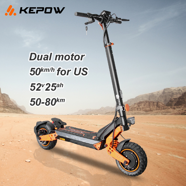Off-road Dual Motor Smart Digital Electric Scooter Powerful Brushless Motors 150kg Capacity 11 Inch Foldable