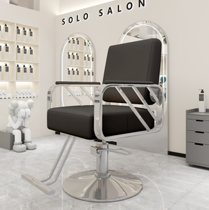 Silla Elevadora Profesional de Acero Inoxidable para Salón de Belleza, Silla Moderna para Teñir y Hacer Permanentes, Lujo Minimalista - Product Image 6