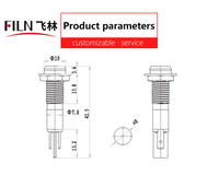Clignotants LED métalliques pour moto FILN 8mm, 4 pièces, 12V 24V, IP67, durables, CE TUV