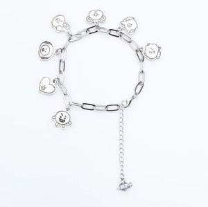 <span class=keywords><strong>Bracelet</strong></span> pour femme en acier inoxydable, motif dessin animé <span class=keywords><strong>BTS</strong></span>, ne ternit pas, bijoux Joker tendance, cadeau - Product Image 1