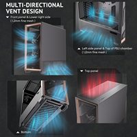 Boîtier PC Antec Flux Pro Metal Full-Tower Extended ATX, 6 ventilateurs PWM, flux d'air élevé, USB3.0 frontal X2, Type-C, radiateur 420 mm, affichage de la température