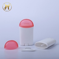 Flacon vide ovale blanc 40g en PP, couleur personnalisée, à ouverture facile, pour cosmétiques : déodorant stick, shampoing, lotion, blush, crème solaire