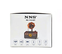 Radio vintage pour la maison avec cornet de phonographe, 3 bandes AM FM SW, USB/TF, batterie Li-ion 1800mAh 18650, Bluetooth sans fil, câble USB, bouton rétroéclairé NS-7231BT