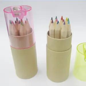 鉛筆削りセットoemデザイン紙管色鉛筆