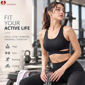 <span class=keywords><strong>Reggiseno</strong></span> <span class=keywords><strong>Sportivo</strong></span> da Donna con Fasce Incrociate, Copertura Totale, Senza Ferretto, 85% Nylon Elasticizzato, Abbigliamento <span class=keywords><strong>Sportivo</strong></span>, Fornitore OEM - Product Image 4