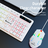 Ensemble clavier et souris à membrane rétroéclairée RVB ergonomique pleine grandeur Nouvelle interface USB Fonctionnement mécanique Claviers en gros