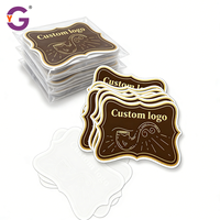 Étiquettes personnalisées découpées sur mesure, écologiques, imperméables, pour cigares, avec logo, autocollantes, dorées, à paillettes, estampage à chaud rouge, vinyle brillant/mat