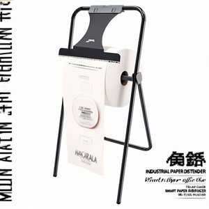 Dispenser di carta industriale con supporto a treppiede e taglierina per uso ufficio - Product Image 2