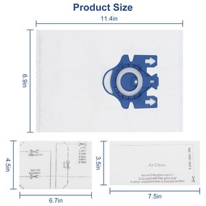 Source d'alimentation manuelle 3D Airclean GN Sacs à poussière à usage domestique compatibles avec l'<span class=keywords><strong>aspirateur</strong></span> <span class=keywords><strong>Miele</strong></span> Classic <span class=keywords><strong>C1</strong></span>/C2/C3/S227/S240 <span class=keywords><strong>Sac</strong></span> à poussière - Product Image 3