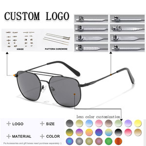 Pilot Sunglasses Rectangle Metal Frame Green Polarized Lenses 100% UV Protection Unisex Outdoor Use - Product Image 2