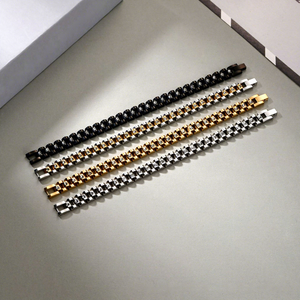 Bracciale per Orologio in Acciaio Inossidabile Placcato Oro 18K all'Ingrosso per Uomo e Donna, Gioiello di Lusso Hip Hop alla Moda - Product Image 4