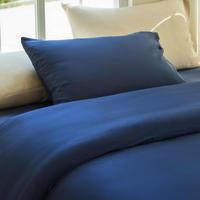 Ensemble de literie 3 pièces de couleur unie, taille double, housse de couette confortable et douce pour la peau, taie d'oreiller, housse de couette 100% fibre de bambou