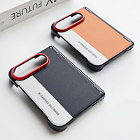 Coque de téléphone pliable haut de gamme, fine, rigide, avec charnière, en cuir PU, protection de l'appareil photo, anti-chute, pour Apple iPhone Duo
