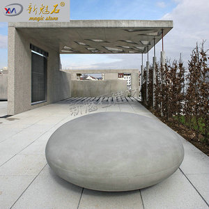 Nuevo Banco de Piedra Mágica GRC Pebble de 3 cm de Grosor, Tamaño Personalizado, Asientos para Paisajismo Exterior - Product Image 3