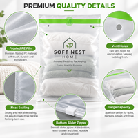 Sacs d'emballage personnalisés en PE dépoli pour literie avec fermeture éclair coulissante au bas pour draps, housses de couette, taies d'oreiller OEM