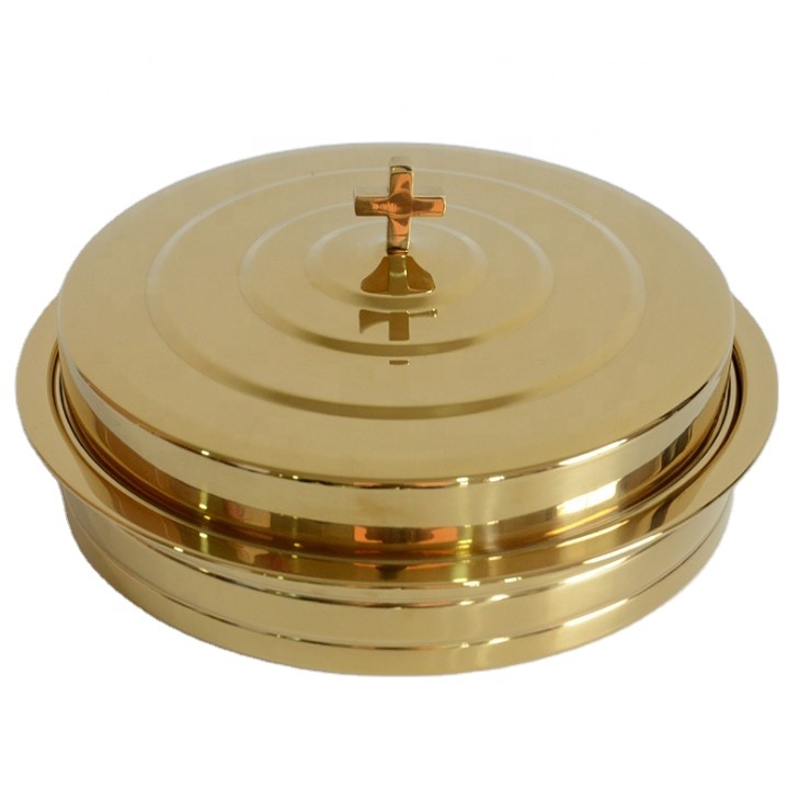 Лоток для причастия из нержавеющей стали золотистый