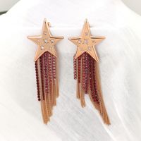Boucles d'oreilles à pampilles en zircon, motif étoile et pigeon volant, tendance
