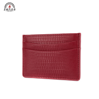 Zenos porte-cartes de visite de haute qualité Logo personnalisé PU motif lézard en cuir mince RFID porte-cartes