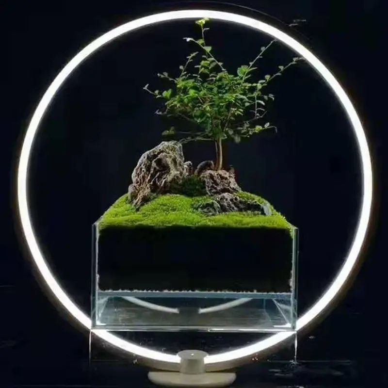 Custom Circle High-brightness Micro Landscape LED light for Small Fish Tank Aquarium Special Circular Lamp